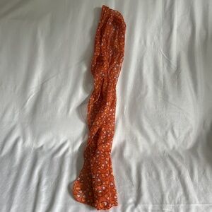 Scarf Orange Candy Corn Pattern Sheer Festive Halloween Lightweight Spooky Fun